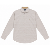 Polo Mens Long Sleeves Non Iron Gingham Check Shirt In Stone Multi