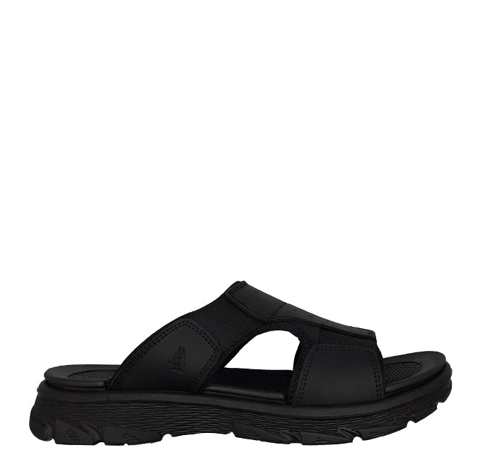 Hush Puppies Mens Charlie II Leather Sandals In Black