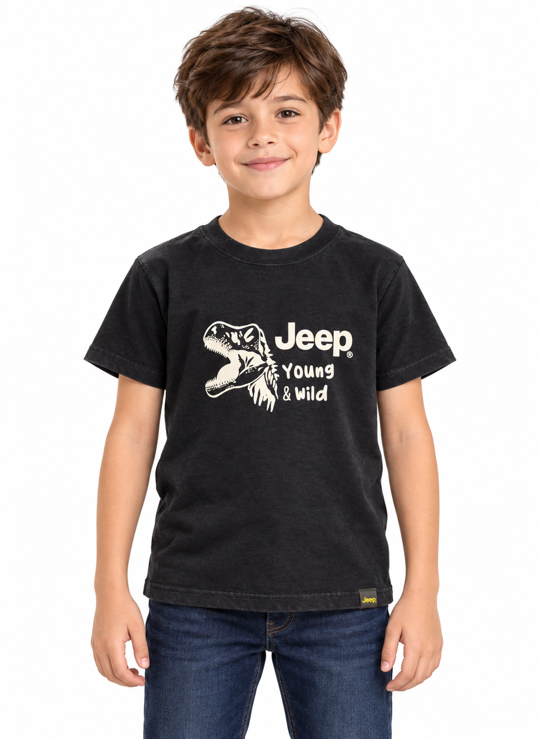 Jeep Boys Young & Wild T-Shirt In Black