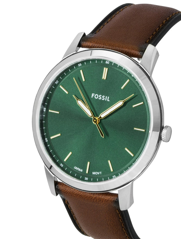 Fossil Mens Minimimalist Brown Leather Casual Watch