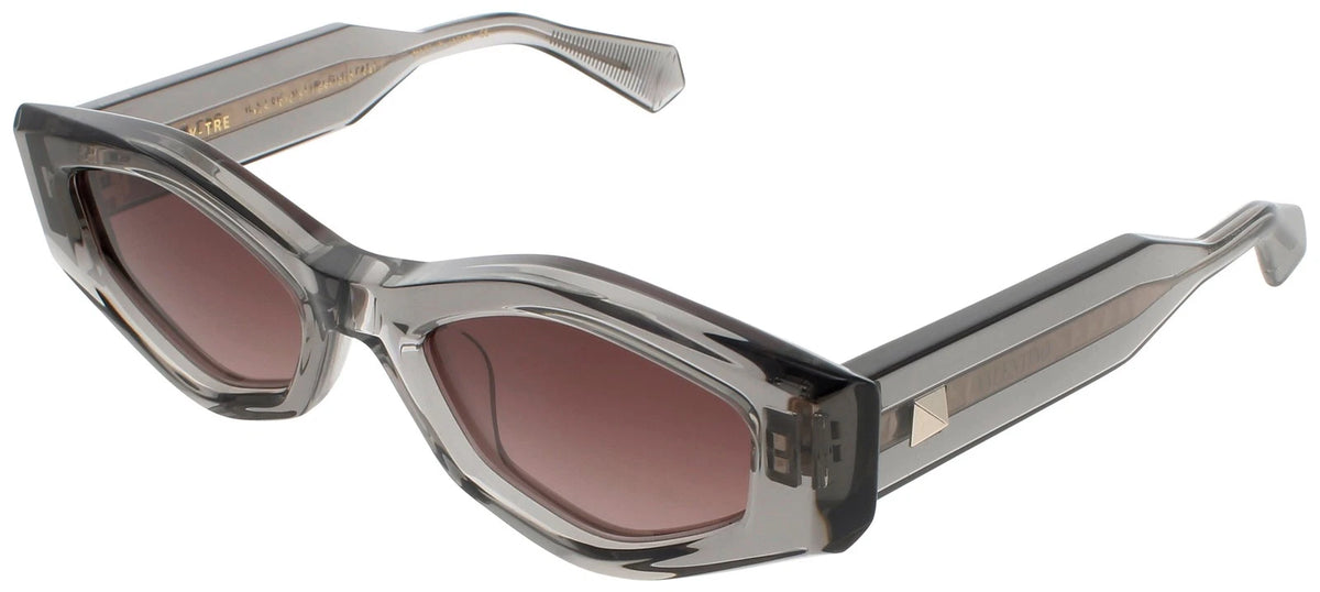 Valentino V-Tre Sunglasses For Women In Clear Grey