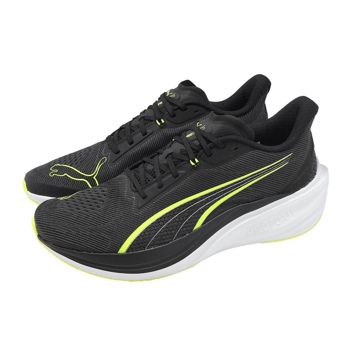 Puma Mens Darter Pro Foam Sneakers In Black/Yellow/White