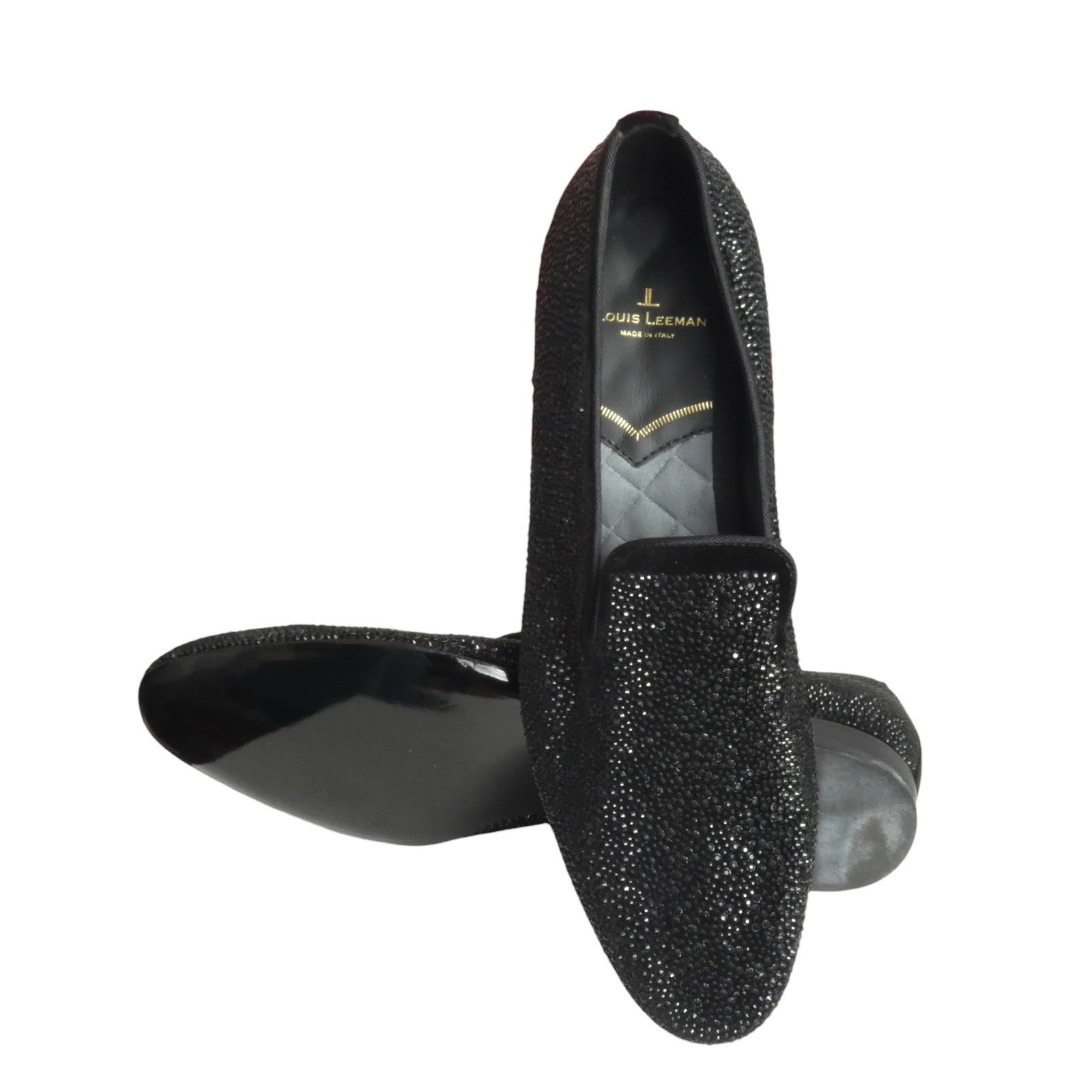 Louis Leeman Slip On Shoes With Swarovski In Black