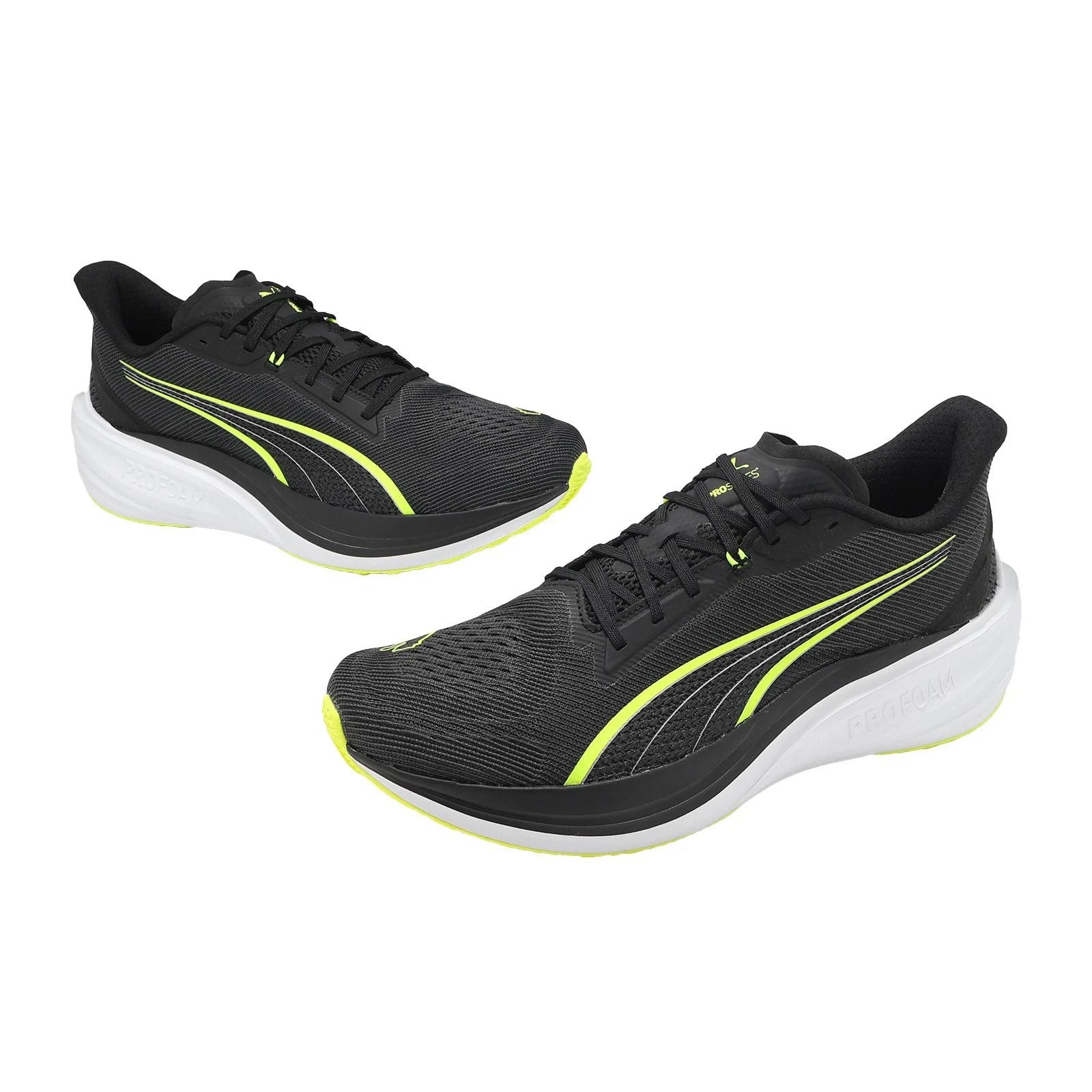 Puma Mens Darter Pro Foam Sneakers In Black/Yellow/White