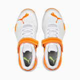 Puma Mens Cricket Bowling Shoes In White/Orange/Yellow
