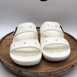 Crocs Unisex Adults Classic Two Strap Sandal In White