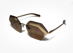 Bv;gari Gold Mirror Serpent Unisex Sunglasses In Gold