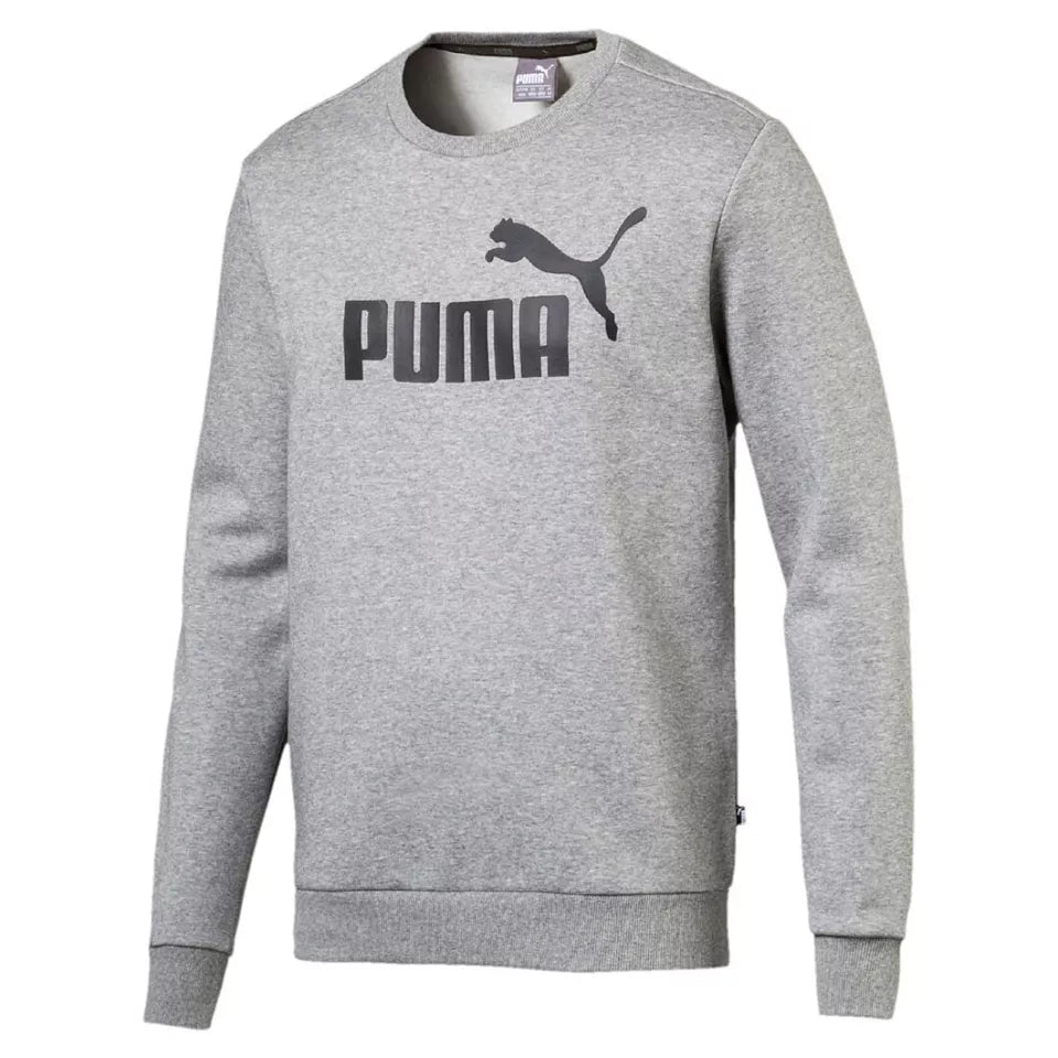Puma Mens Ess No.1 Logo Crew Fleece Grey Sweater
