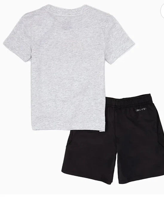 Nike Boys 2 Pcs Woven Short & T-Shirts Set In Black