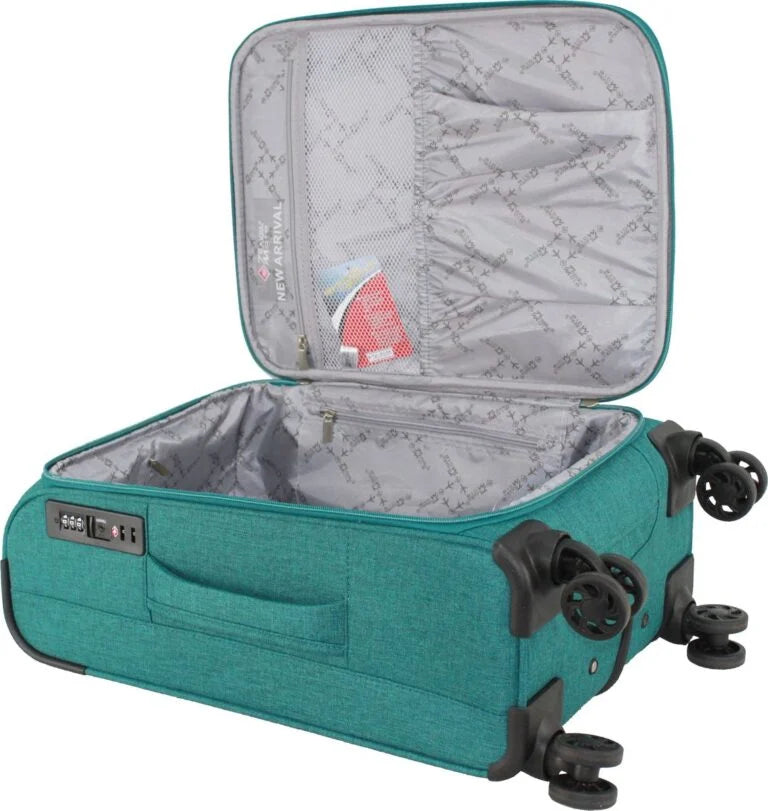 Travel Mate Melange Jaquared Trolley Green