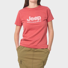 Jeep Womens Organic Applique T-Shirts in Orange