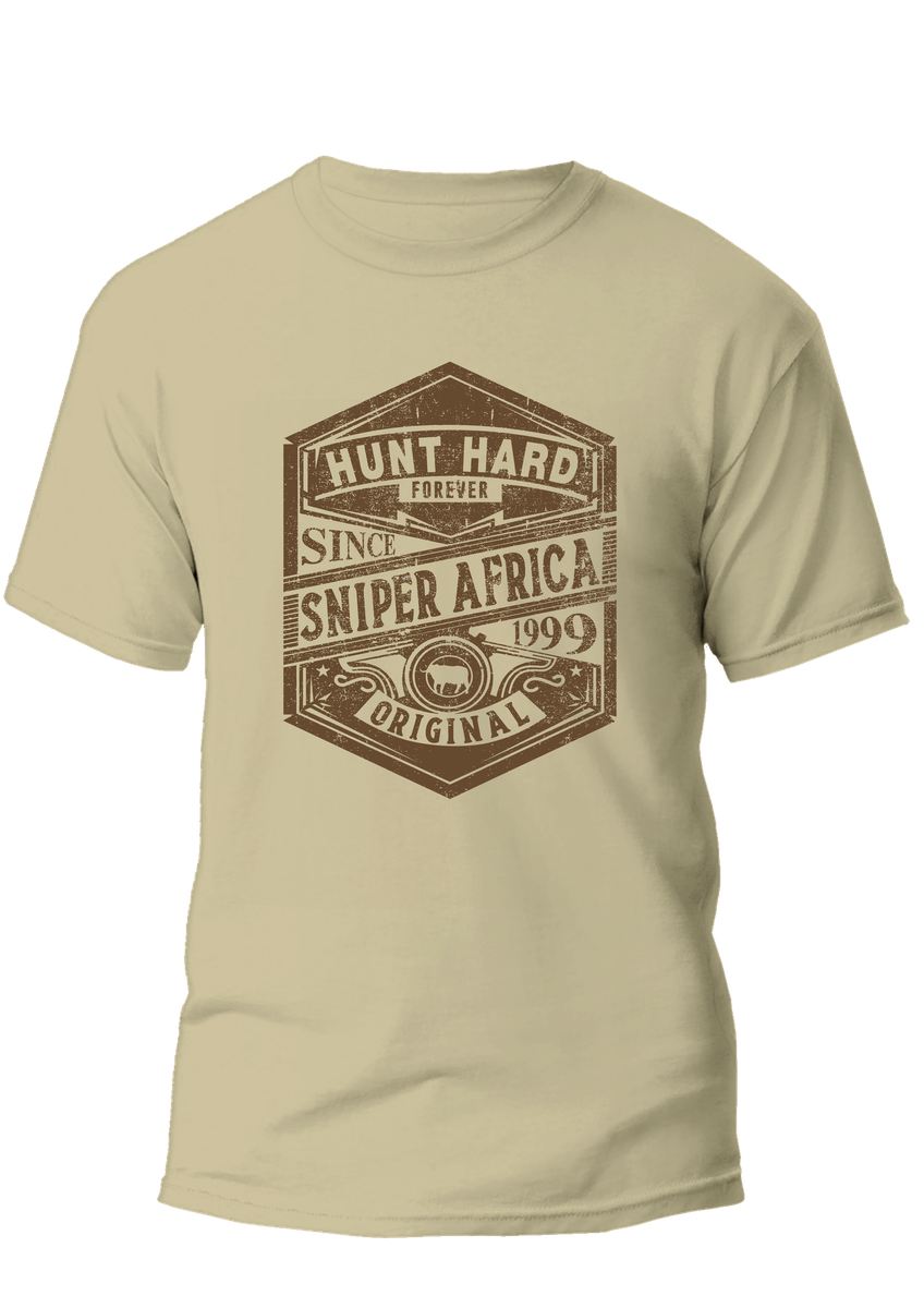 Sniper Mens Hunt Hard T-Shirt In Dark Stone