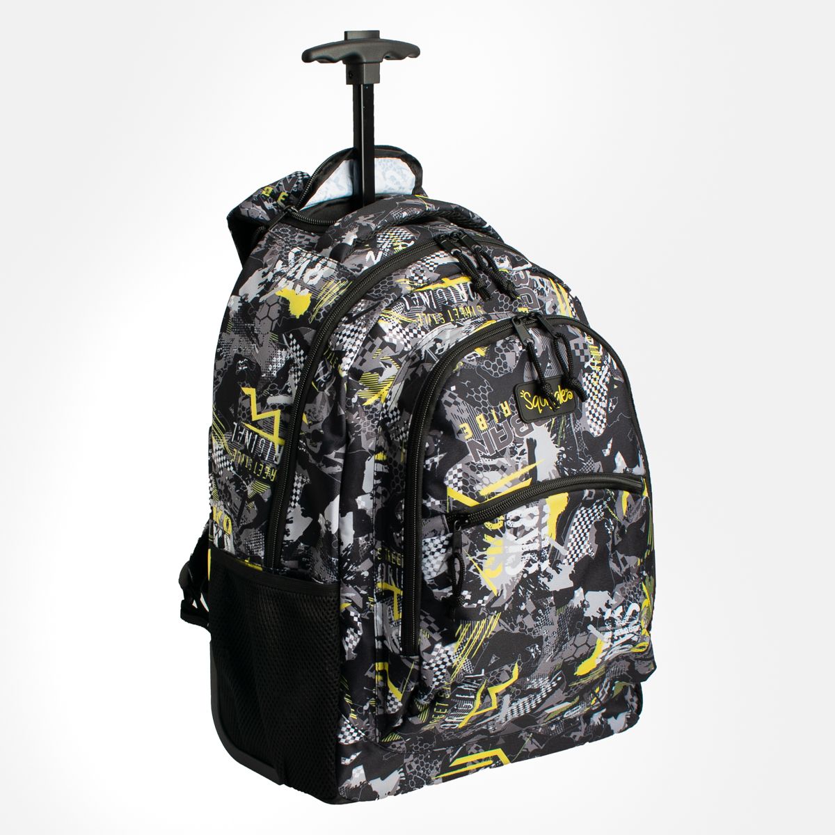 Squiggle Tween Trolley Bag Grey/Black/Yellow