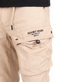Soviet Mens Caution Cotton Cargo Shorts In Straw