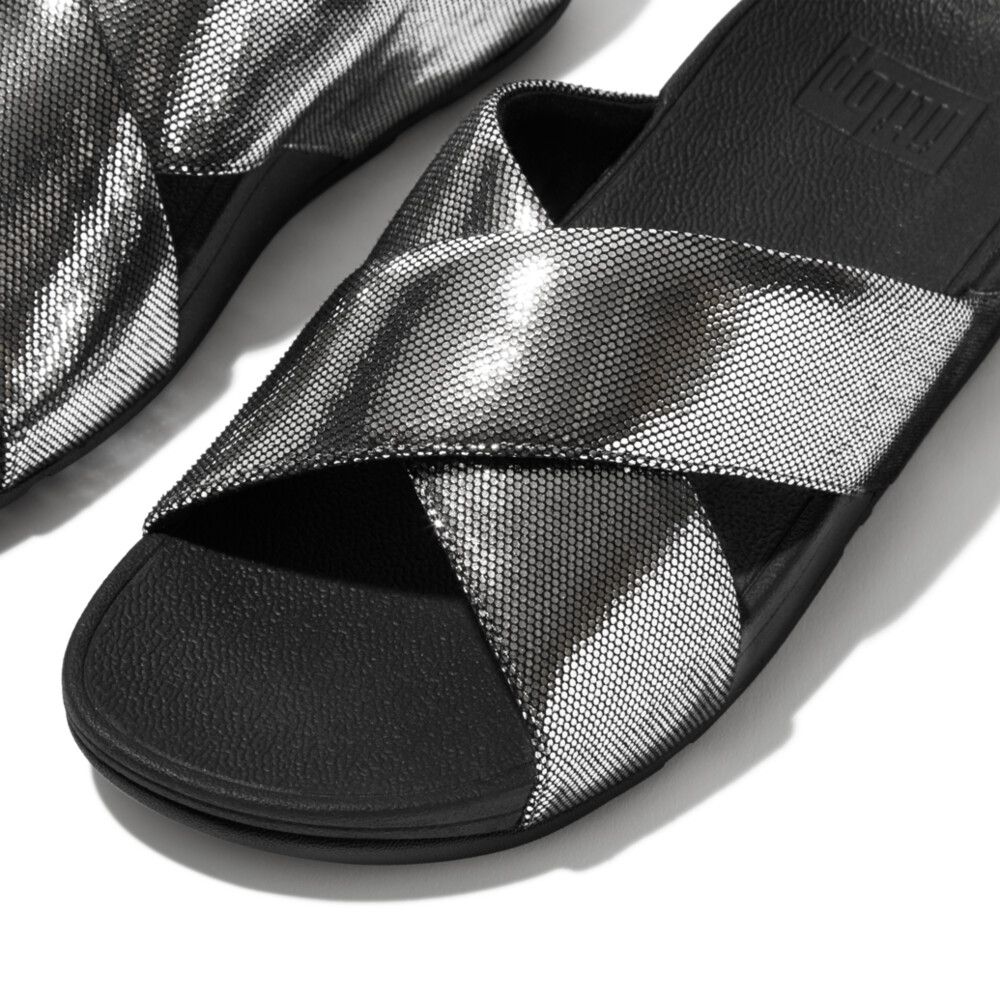 Fitflop Ladies Lulu Lustra Cross Slides In Black