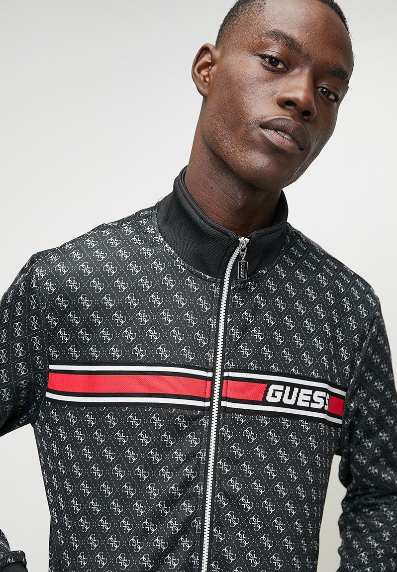 Guess Mens Korbin Full Zip Tracksuit In Black