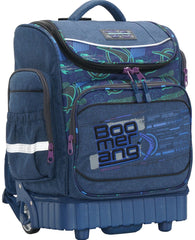 Boomerang S-540 Hard Base Trolley Purple Zips B/Pack Navy