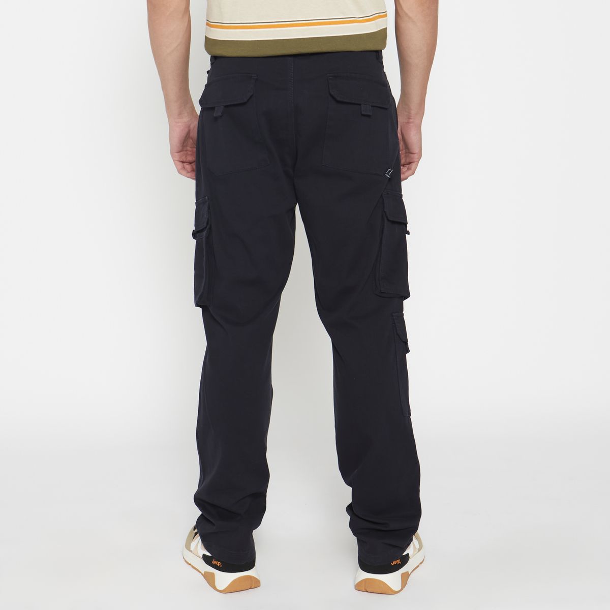 Jeep Mens Bolt Fixed Twill Cargo Pants Black