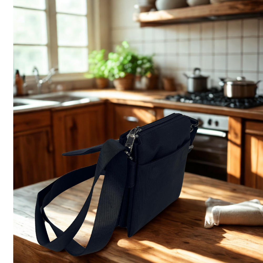 Lefel Balistic Nylon Mini Sling Bag In Black