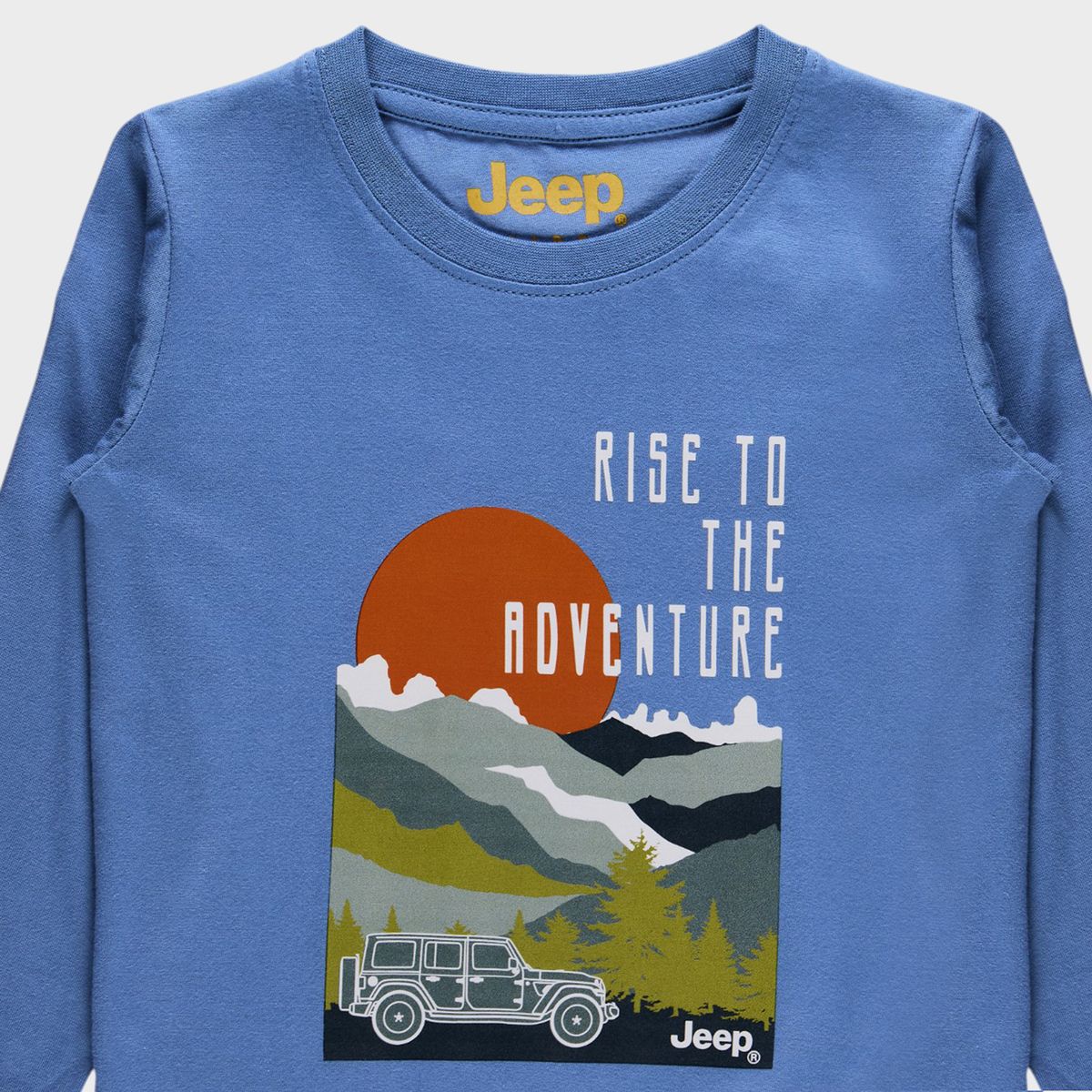 Jeep Boys Graphic Long Sleeve T-Shirt In Blue