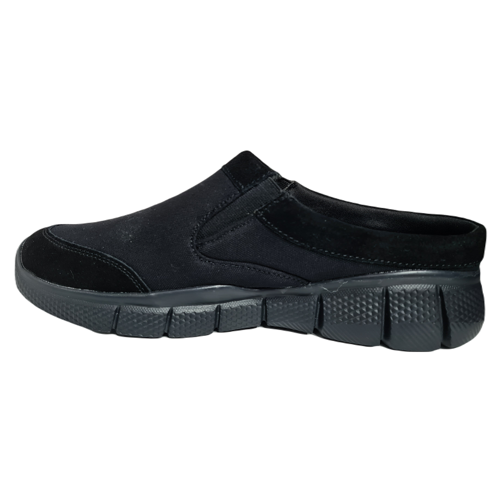Hush Puppies Mens Equally Slide Black Canvas Shoes