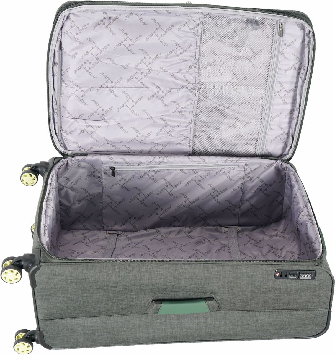 Travel Mate Tpu Green Spinner Trolley Case