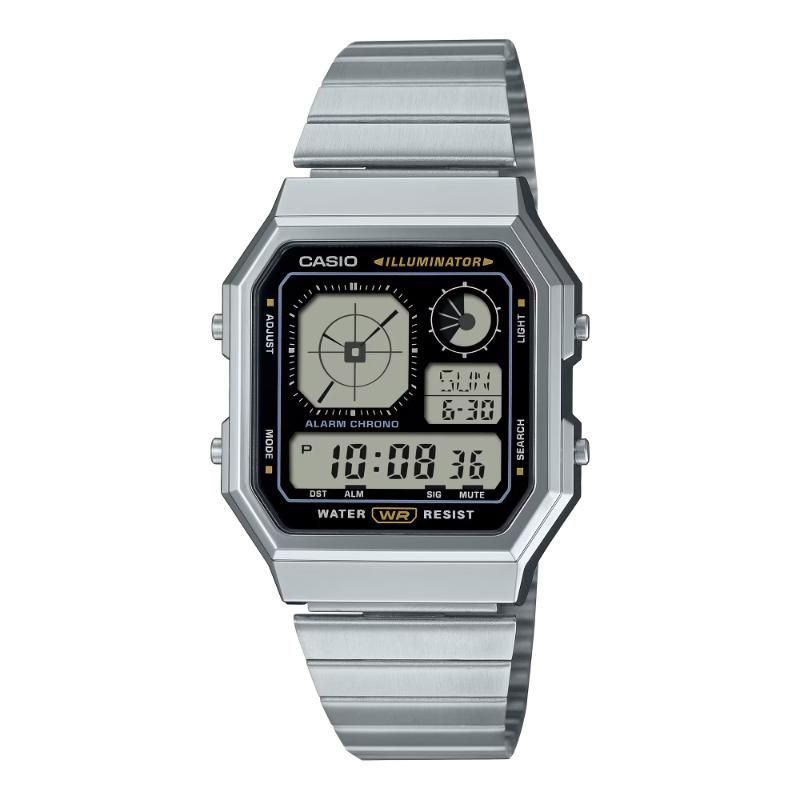 Casio Retro Digital Silver Sq Watch