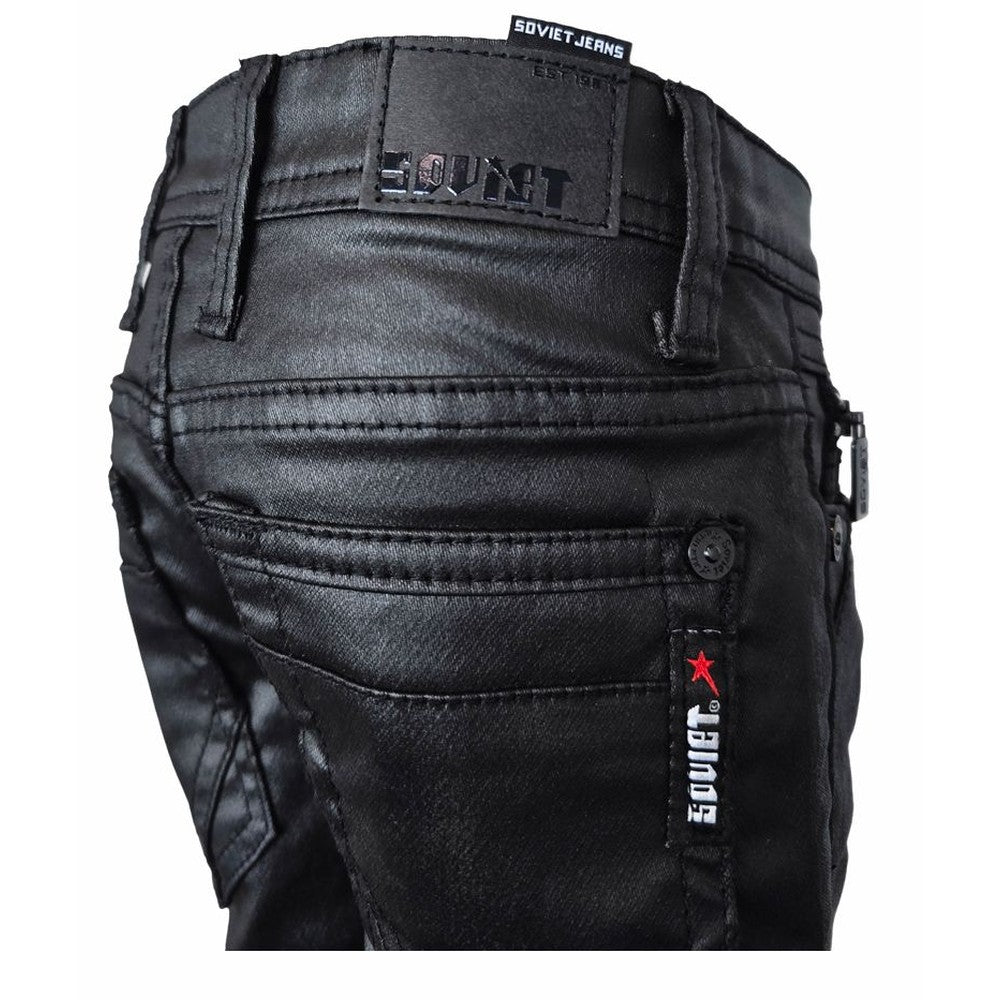 Soviet Boys Daring Coated Denim Short In Black