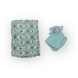 Mother's Choice Boys Elephant Dudu Blanket In Light Sea Green