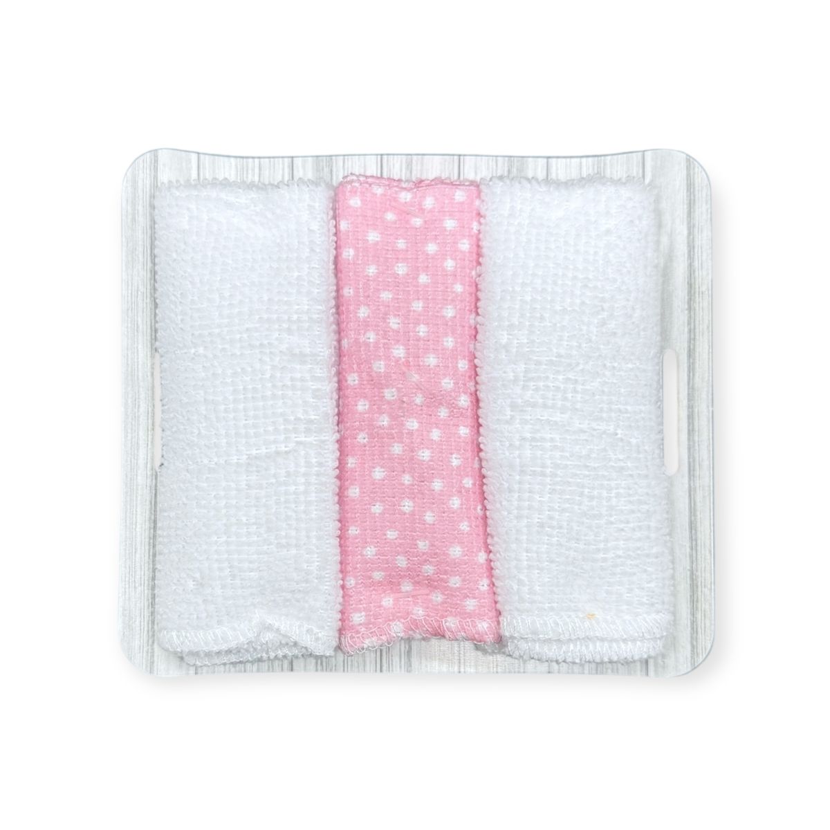 Mother's Choice 3Pc Hooded Towels And 3Pc Facecloths Ladybug in White/Pink