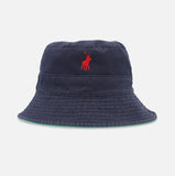 Polo Boys Classic Reversible Bucket Hat In Navy And Green