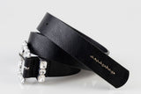 Sissy boy Womens Stone Heart Belt In Black