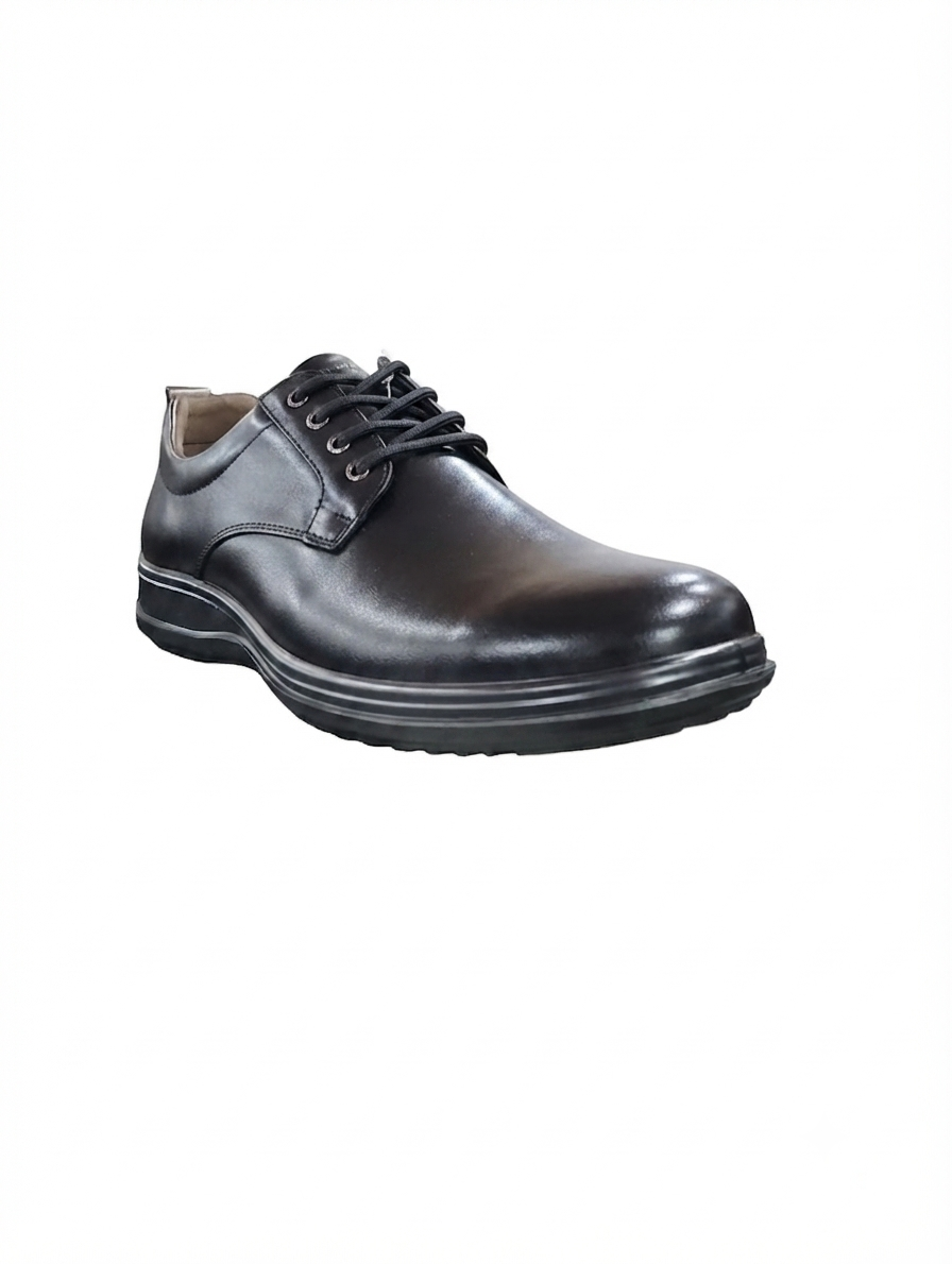 Hush Puppies Mens Stephan Leather Shoes In Black