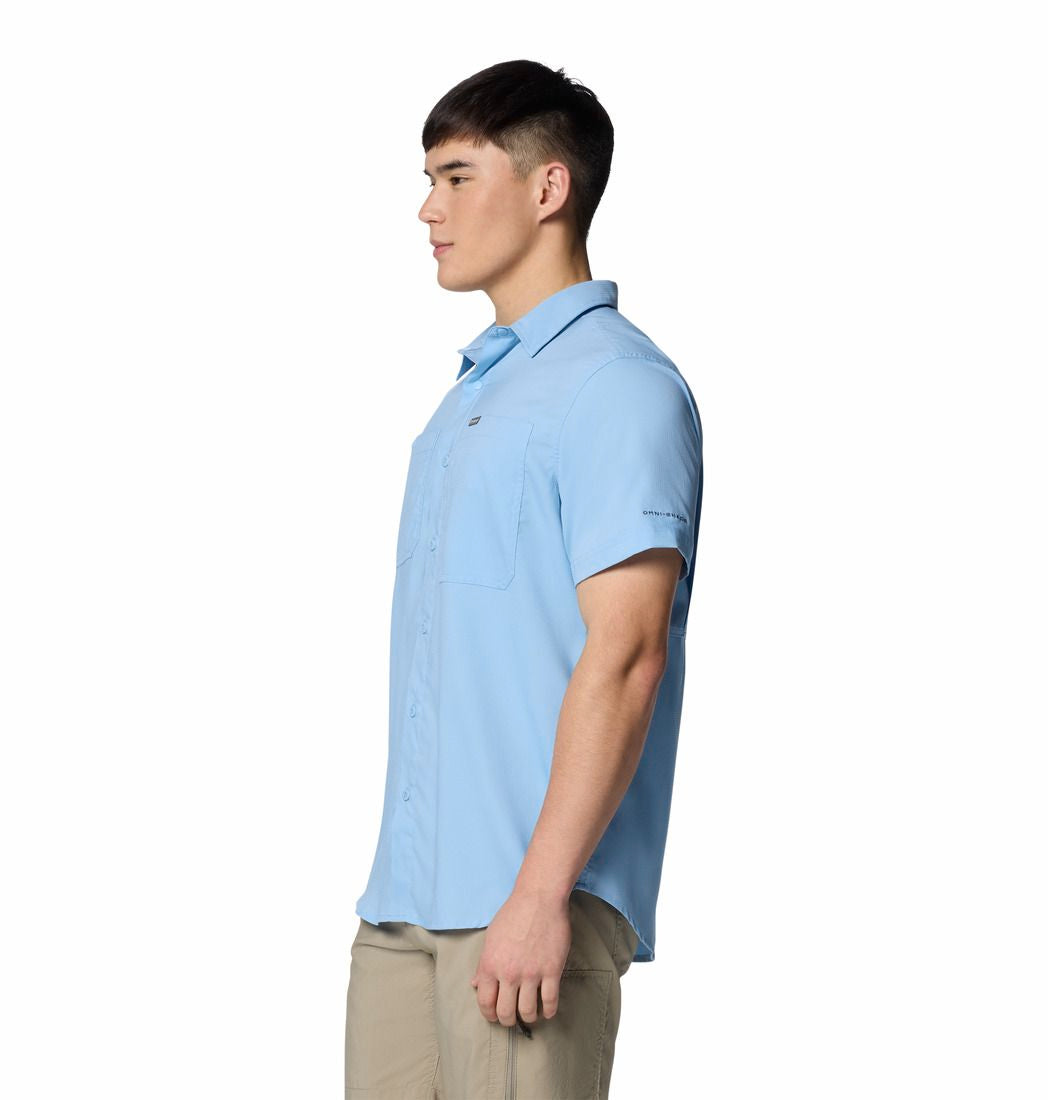 Columbia Mens Silver Ridge Utility Lite Shirt In Light Blue