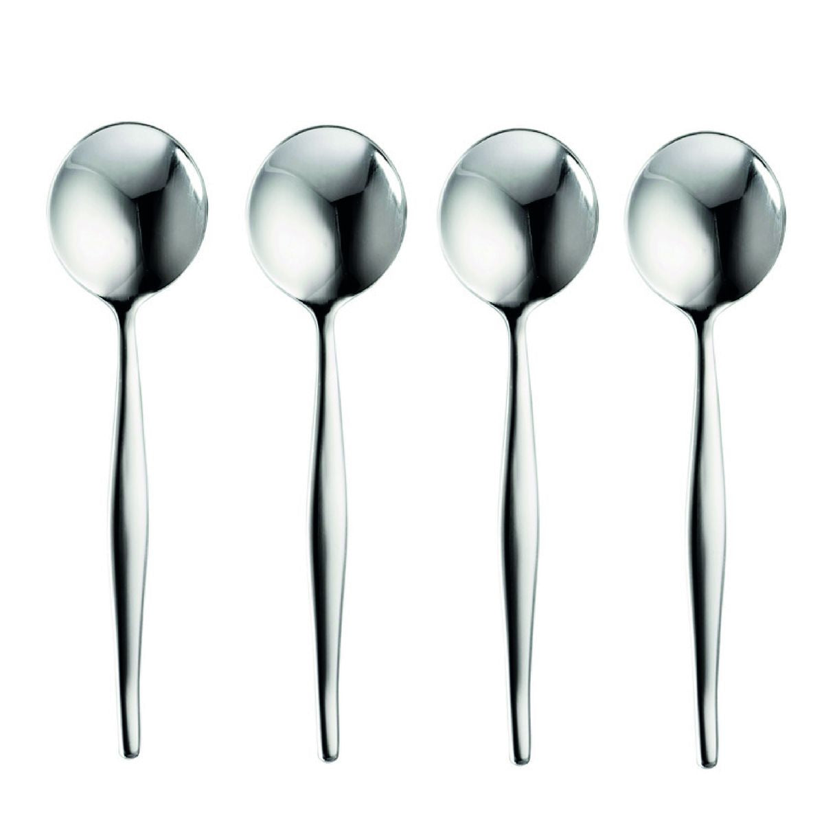 Wechsler 4 Pack Slimline Soup Spoons In Silver