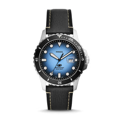 Fossil Blue And Black Eco Leather Watch