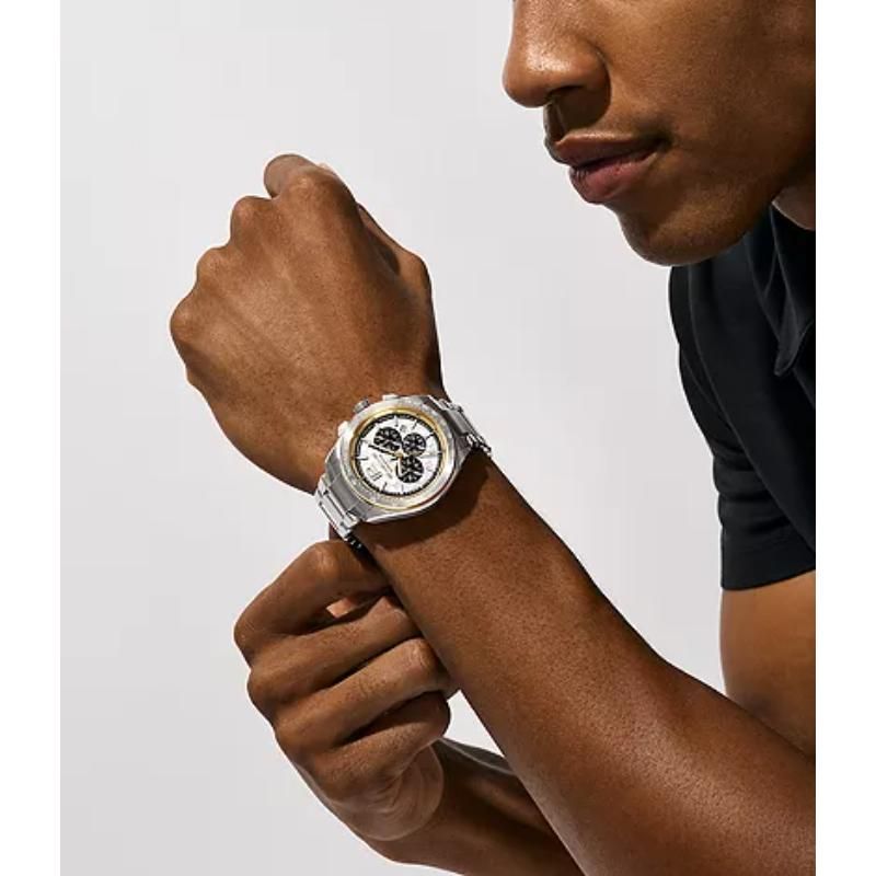 Michael Kors Mens Accelerator Watch In Silver & Gold