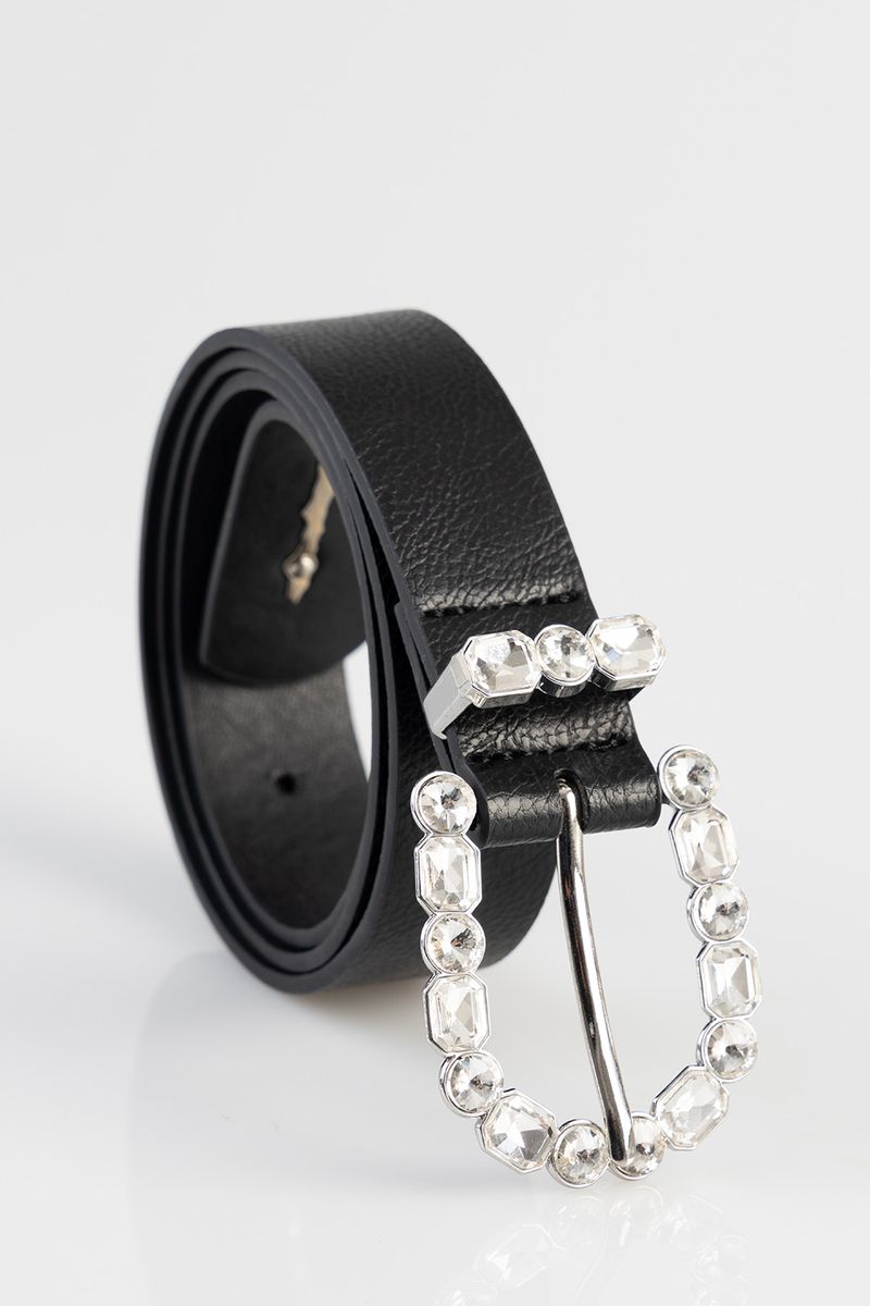 Sissy boy Womens Stone Heart Belt In Black