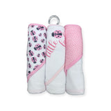 Mother's Choice 3Pc Hooded Towels And 3Pc Facecloths Ladybug in White/Pink