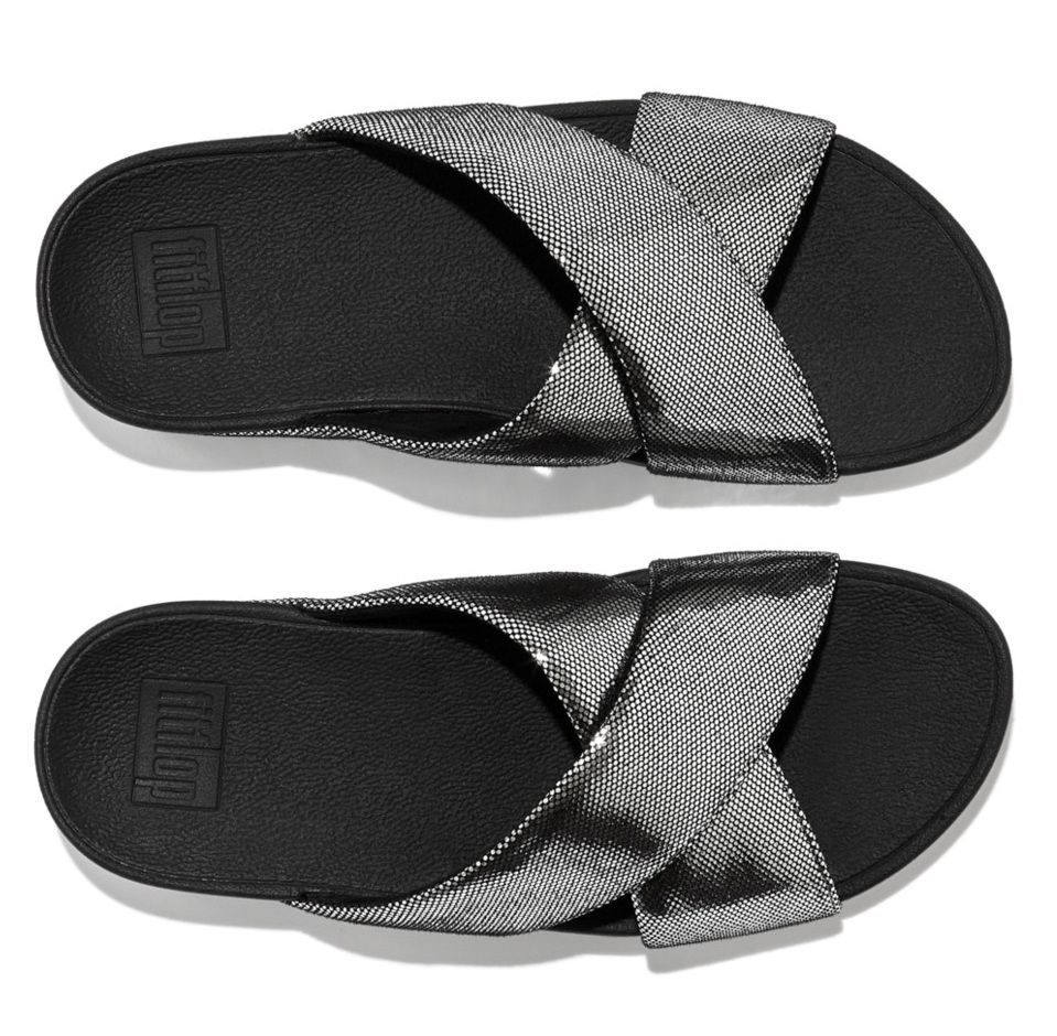 Fitflop Ladies Lulu Lustra Cross Slides In Black