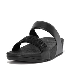 Fitflop Ladies Lulu Crystal Embellished Slides In Black