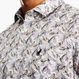 Polo Mens Floral Printed Short Sleeve Shirt In Aqua