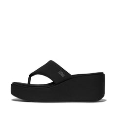 Fitflop Ladies Platforms Wedge Toe-Post Sandals In Black