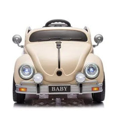 Electric Ride On Beetle Style Play Car In Beige