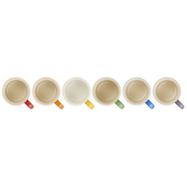 Le Creuset Rainbow Set of 6 Cappuccino Mug In Rainbow