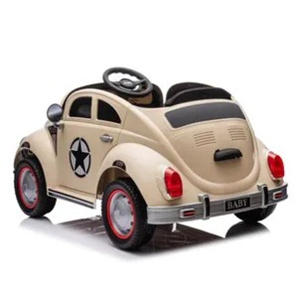 Electric Ride On Beetle Style Play Car In Beige