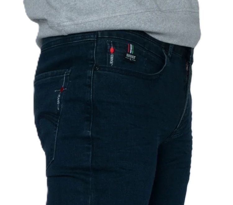 Soviet Mens Slim Leg Fashion Jeans In Blue Black