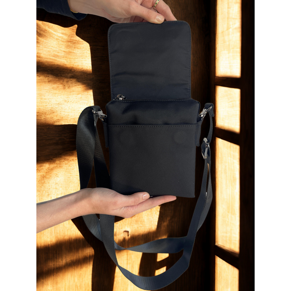Lefel Balistic Nylon Mini Sling Bag In Black
