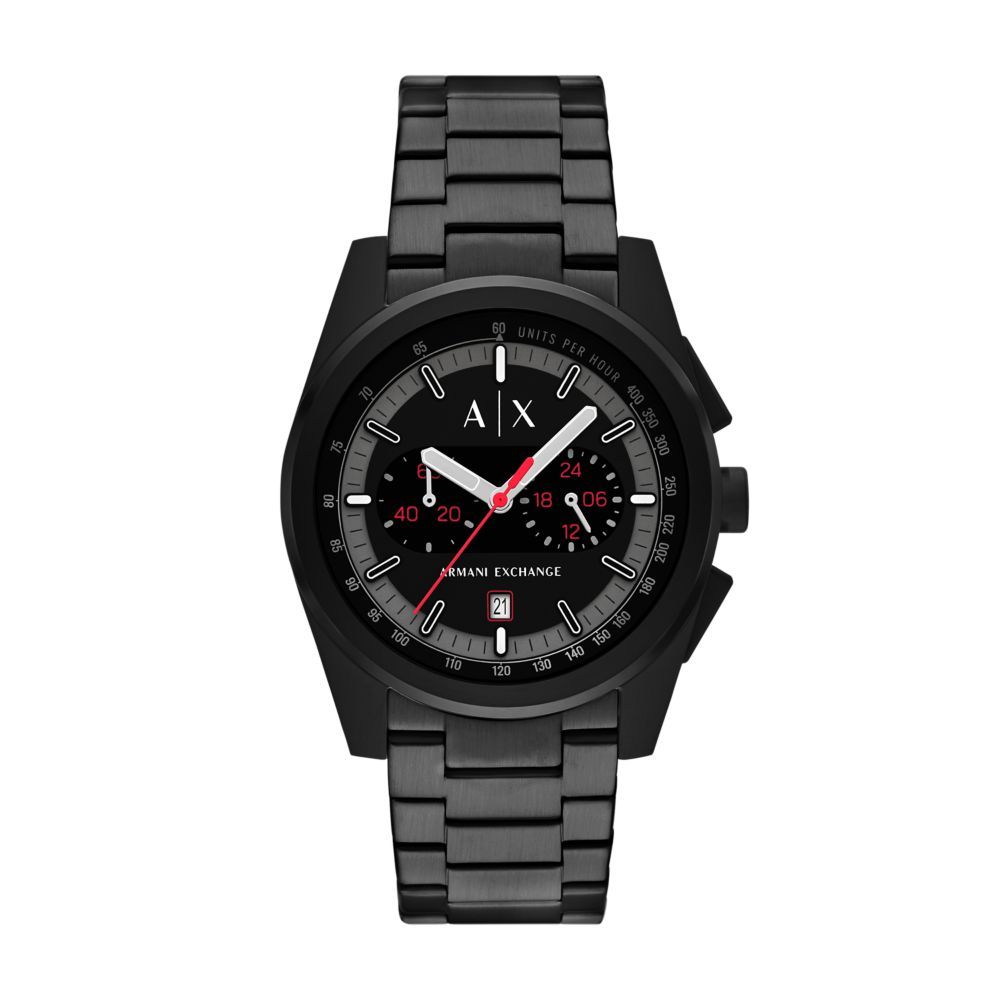 Armani Exchange Mens Parker Black Stainless Steel Watch