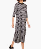 Polo Womens Yumna Monogram Knitted Dress In Black & White